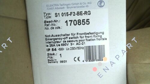 S1 015-F2-BE-RG interruptor de parada de emergencia