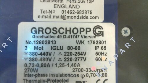 IGLU 80 60 + VE31-G-R-5 i= 38:1 Motor de engranajes AC con reductor de engranaje helicoidal