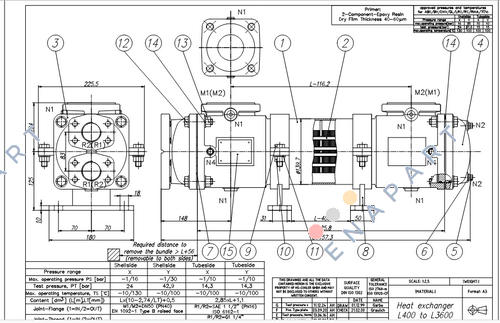 KS12-ACN-421C L1200 intercambiador de calor