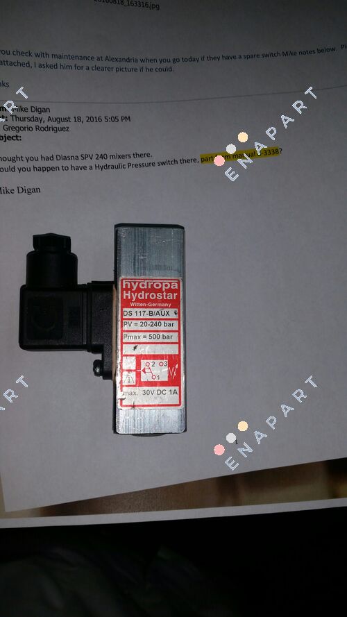 DS-117-240/B-AUX Interruptor de presión