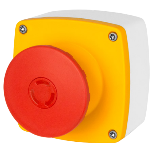 Emergency push-button Ø 60, twist release, with enclosure