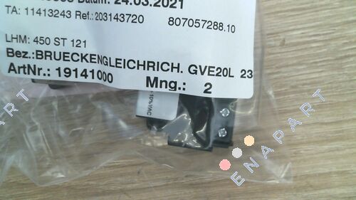 19141000 / GVE20L rectificador de puente