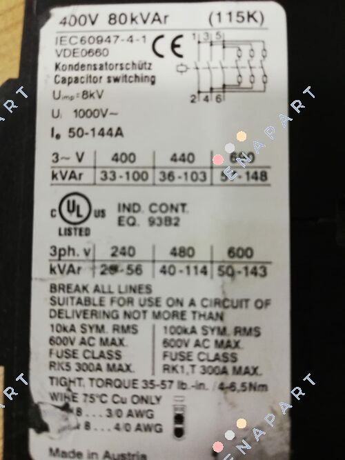 K3-115K00 230 Condensar. - Contactor