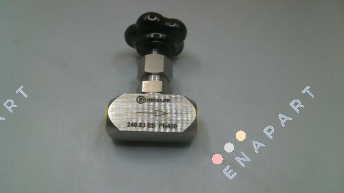 P/N: 103770, Type: 240.83 ES Válvula de aguja, acero inoxidable 1.4571, G 3/8, DN 6, PN máx. 400 bar