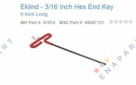 51912  3/16 pulgadas Hex Tecla Fin